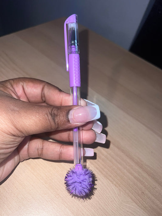 Light Purple Scented Gel Pen With Pom Pom