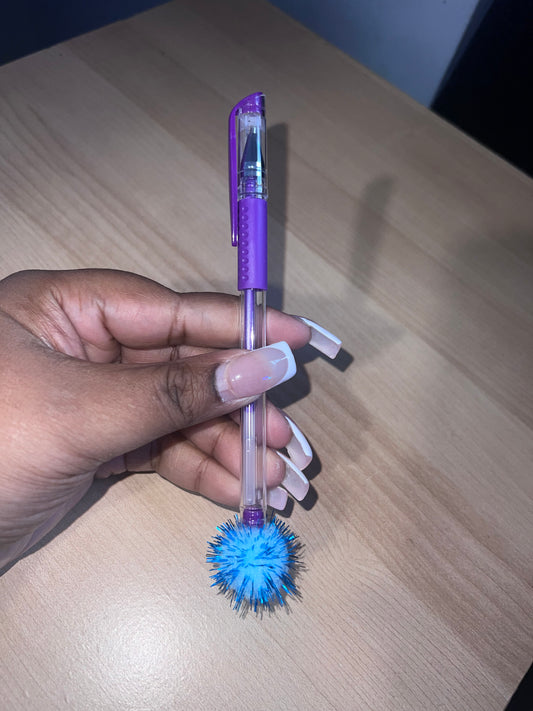 Purple Scented Gel Pen With Pom Pom