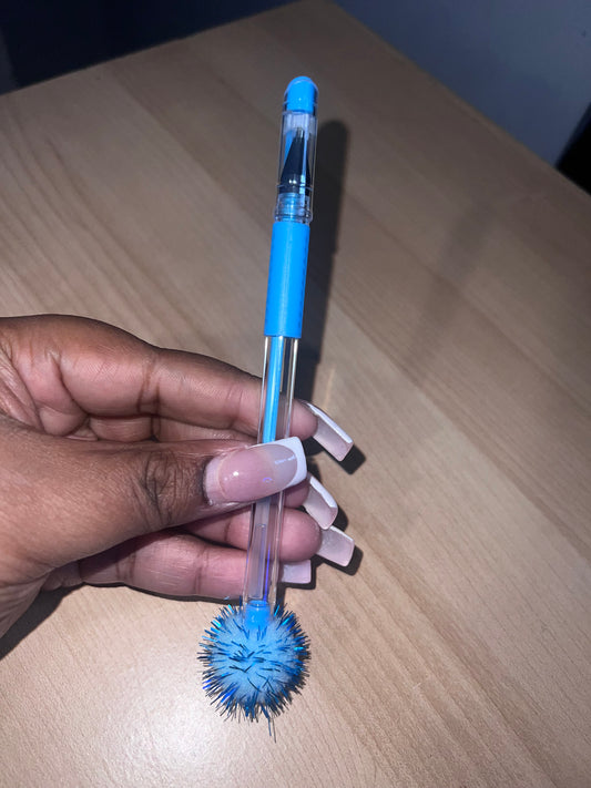 Baby Blue Scented Gel Pen With Pom Pom