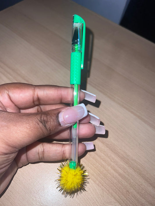 Green Scented Gel Pen With Pom Pom